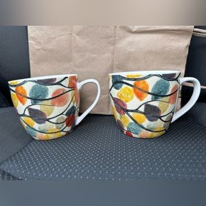 2 Portmeirion UK Limited Pimpernel Fall Leaf Coffee Mug 16 oz